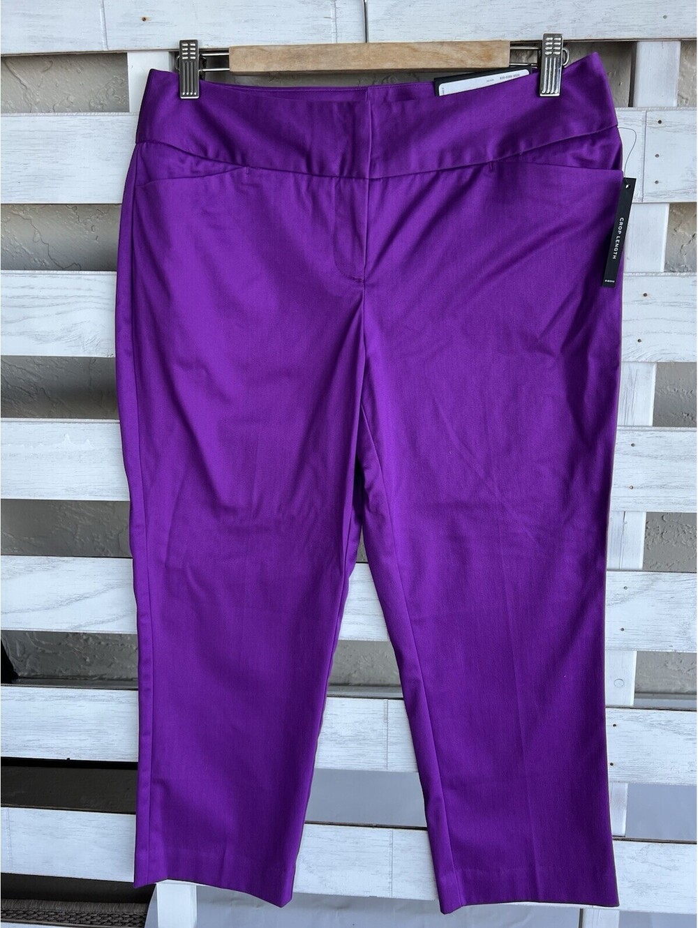 New Worthington Slim Ankle Pants Womens Sz 4 Purple Sits Lower On The Waist.